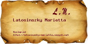 Latosinszky Marietta névjegykártya